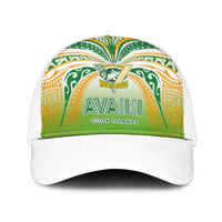 Cook Islands Rugby League Baseball Net Cap Avaiki Tatau Tribal Motifs White Color - Polynesian Pride
