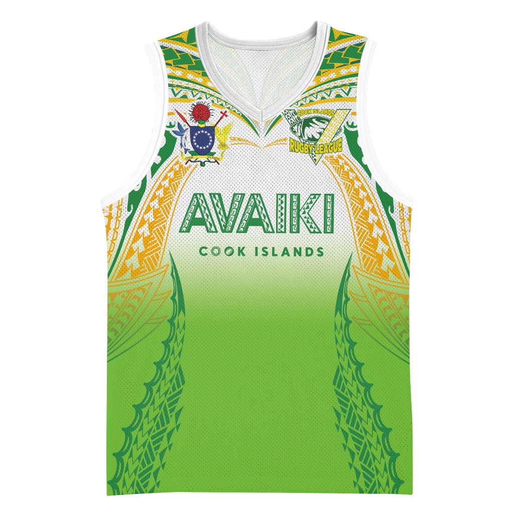 Custom Cook Islands Rugby League Basketball Jersey Avaiki Tatau Tribal Motifs White Color - Polynesian Pride