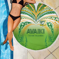 Cook Islands Rugby League Beach Blanket Avaiki Tatau Tribal Motifs White Color - Polynesian Pride