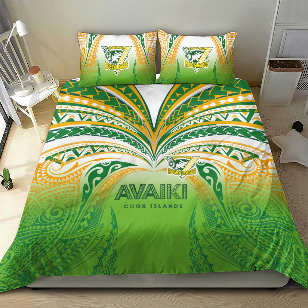 Cook Islands Rugby League Bedding Set Avaiki Tatau Tribal Motifs White Color - Polynesian Pride