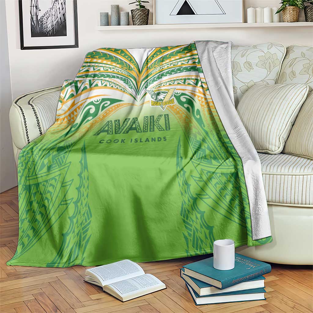 Cook Islands Rugby League Blanket Avaiki Tatau Tribal Motifs White Color - Polynesian Pride