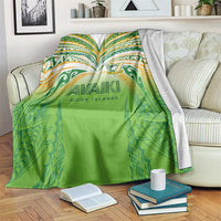 Cook Islands Rugby League Blanket Avaiki Tatau Tribal Motifs White Color - Polynesian Pride