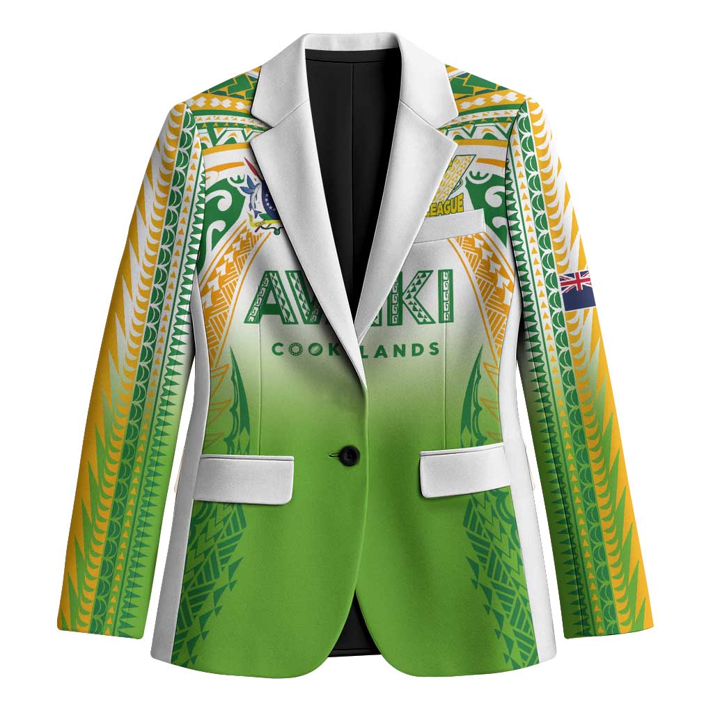 Custom Cook Islands Rugby League Blazer Avaiki Tatau Tribal Motifs White Color - Polynesian Pride