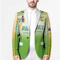 Custom Cook Islands Rugby League Blazer Avaiki Tatau Tribal Motifs White Color - Polynesian Pride