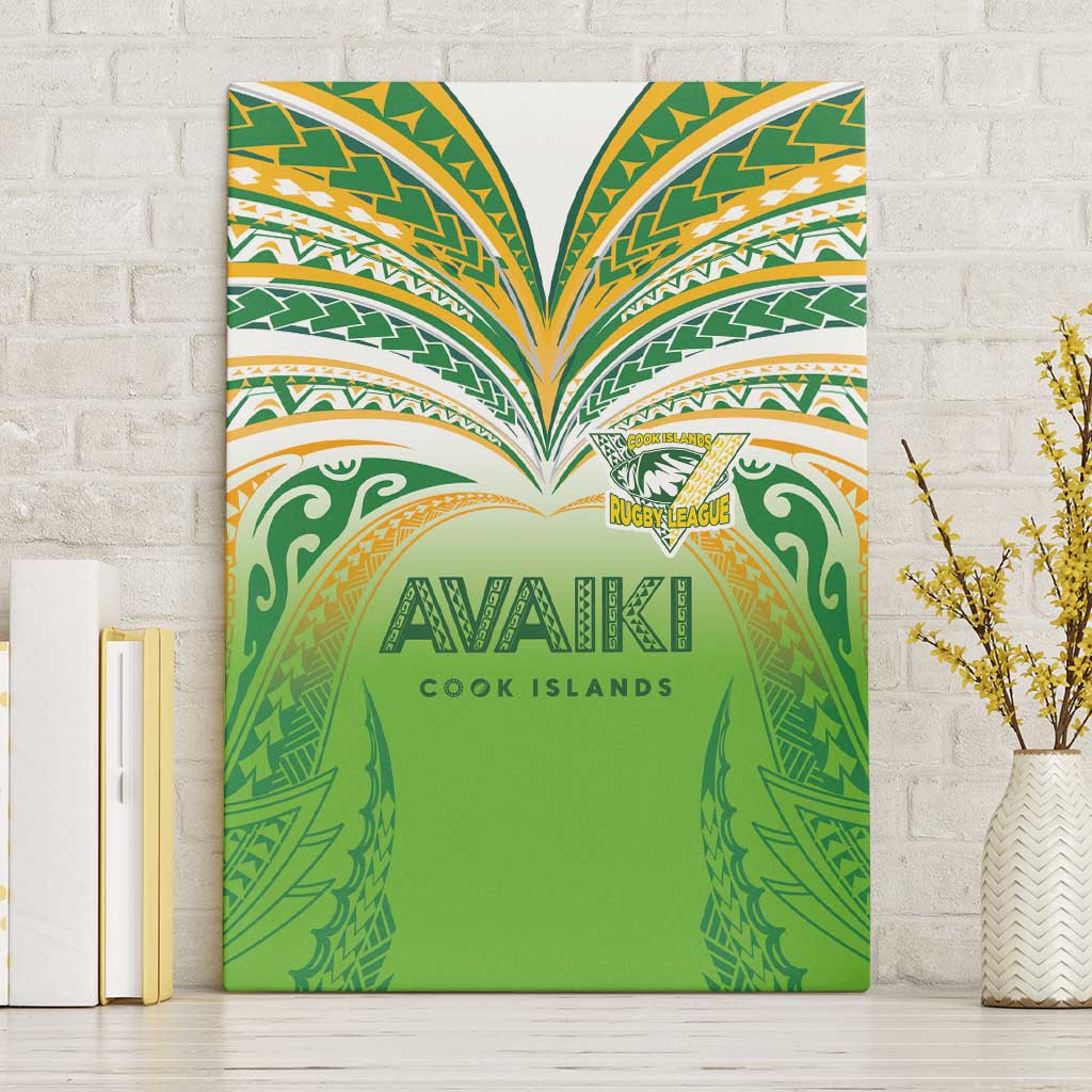 Cook Islands Rugby League Canvas Wall Art Avaiki Tatau Tribal Motifs White Color - Polynesian Pride