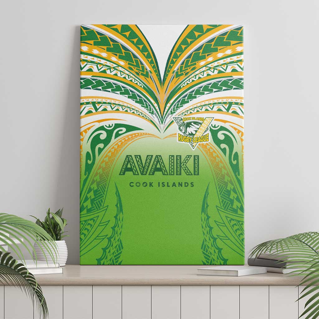 Cook Islands Rugby League Canvas Wall Art Avaiki Tatau Tribal Motifs White Color - Polynesian Pride