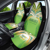 Cook Islands Rugby League Car Seat Cover Avaiki Tatau Tribal Motifs White Color - Polynesian Pride