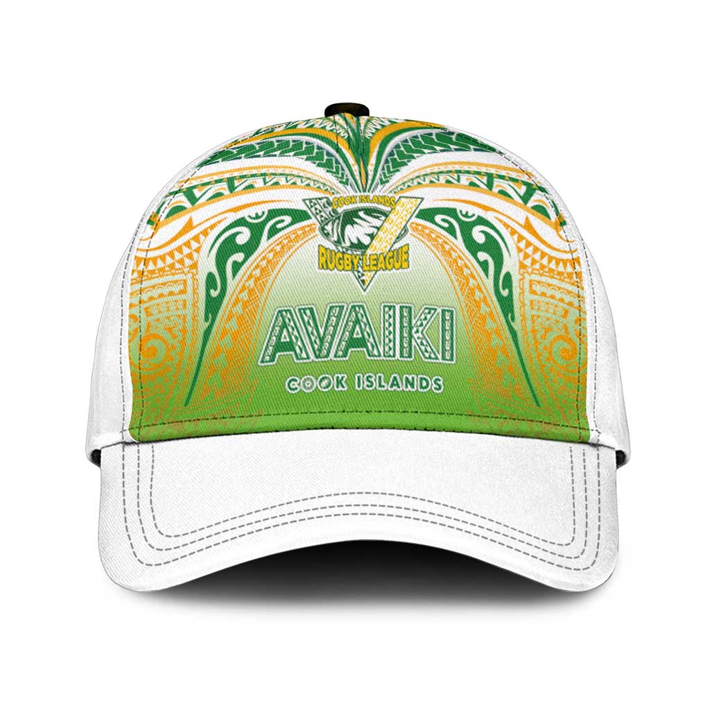 Cook Islands Rugby League Classic Cap Avaiki Tatau Tribal Motifs White Color - Polynesian Pride
