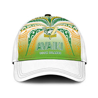 Cook Islands Rugby League Classic Cap Avaiki Tatau Tribal Motifs White Color - Polynesian Pride
