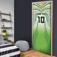 Custom Cook Islands Rugby League Door Cover Avaiki Tatau Tribal Motifs White Color - Polynesian Pride
