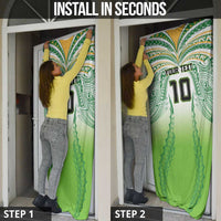 Custom Cook Islands Rugby League Door Cover Avaiki Tatau Tribal Motifs White Color - Polynesian Pride