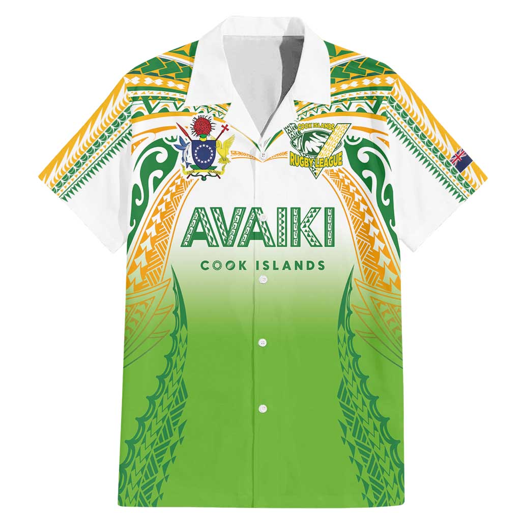 Custom Cook Islands Rugby League Family Matching Mermaid Dress and Hawaiian Shirt Avaiki Tatau Tribal Motifs White Color - Polynesian Pride