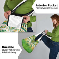 Cook Islands Rugby League Grocery Bag Avaiki Tatau Tribal Motifs White Color - Polynesian Pride