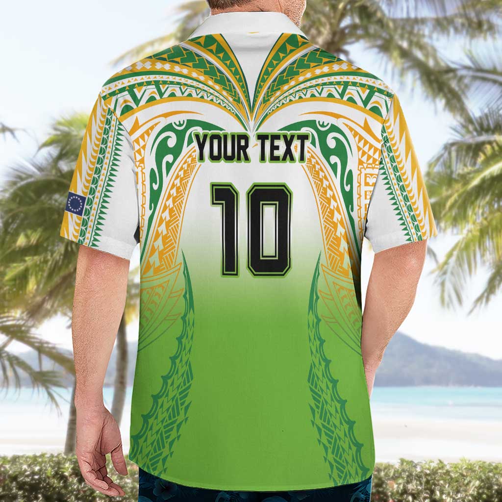 Custom Cook Islands Rugby League Hawaiian Shirt Avaiki Tatau Tribal Motifs White Color - Polynesian Pride