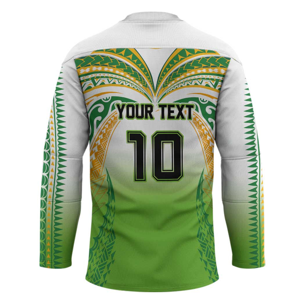 Custom Cook Islands Rugby League Hockey Jersey Avaiki Tatau Tribal Motifs White Color - Polynesian Pride