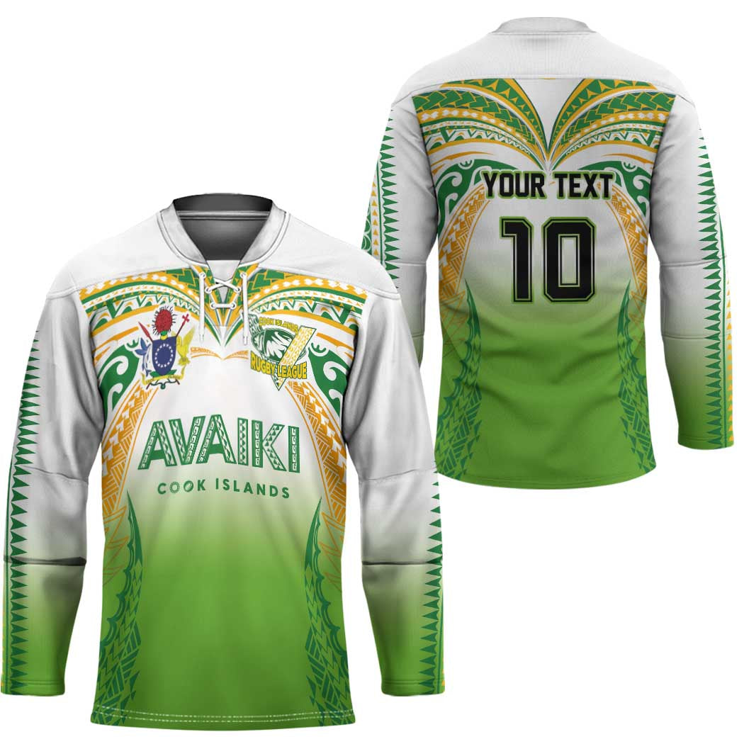 Custom Cook Islands Rugby League Hockey Jersey Avaiki Tatau Tribal Motifs White Color - Polynesian Pride