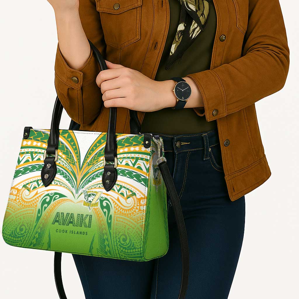 Cook Islands Rugby League Leather Bag Avaiki Tatau Tribal Motifs White Color - Polynesian Pride