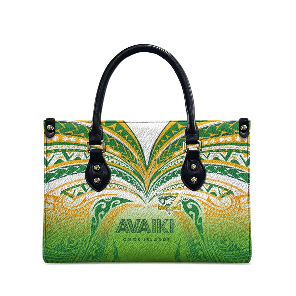 Cook Islands Rugby League Leather Bag Avaiki Tatau Tribal Motifs White Color - Polynesian Pride