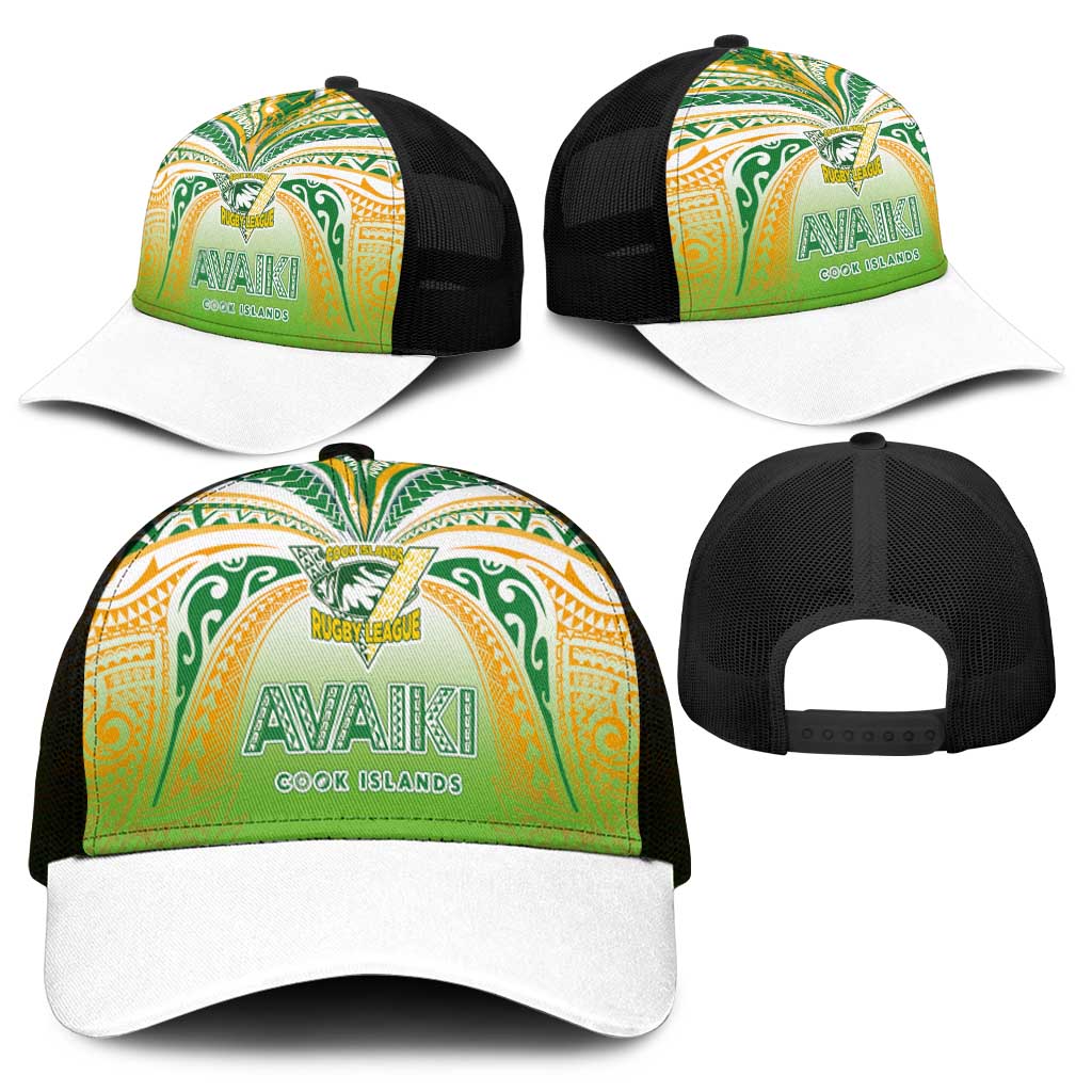 Cook Islands Rugby League Mesh Trucker Cap Avaiki Tatau Tribal Motifs White Color - Polynesian Pride