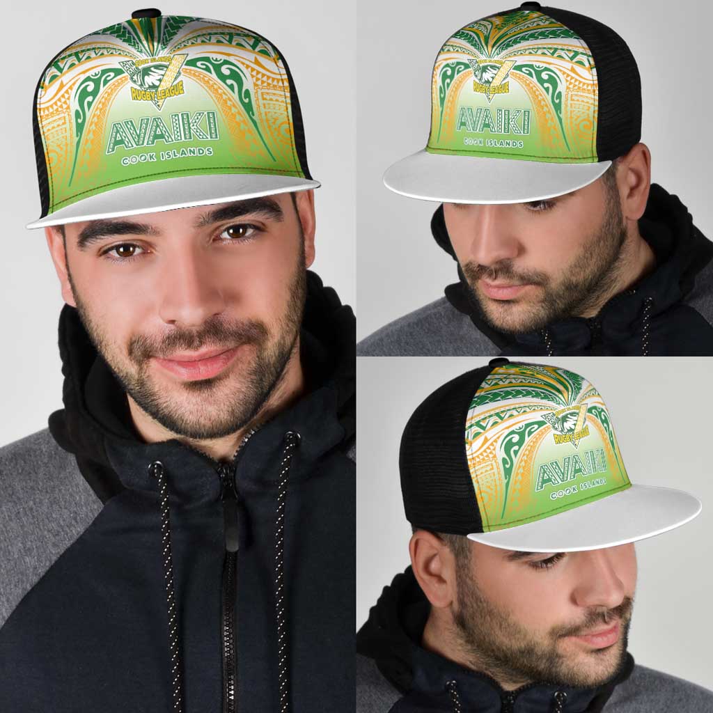 Cook Islands Rugby League Mesh Trucker Cap Avaiki Tatau Tribal Motifs White Color - Polynesian Pride
