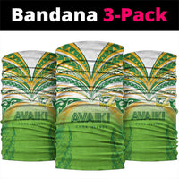 Cook Islands Rugby League Neck Gaiter Avaiki Tatau Tribal Motifs White Color - Polynesian Pride