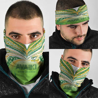 Cook Islands Rugby League Neck Gaiter Avaiki Tatau Tribal Motifs White Color - Polynesian Pride