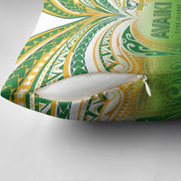 Cook Islands Rugby League Pillow Cover Avaiki Tatau Tribal Motifs White Color - Polynesian Pride
