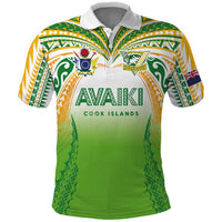 Custom Cook Islands Rugby League Polo Shirt Avaiki Tatau Tribal Motifs White Color - Polynesian Pride