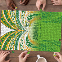 Cook Islands Rugby League Puzzle Avaiki Tatau Tribal Motifs White Color - Polynesian Pride