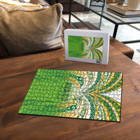 Cook Islands Rugby League Puzzle Avaiki Tatau Tribal Motifs White Color - Polynesian Pride