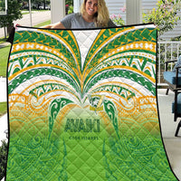 Cook Islands Rugby League Quilt Avaiki Tatau Tribal Motifs White Color - Polynesian Pride
