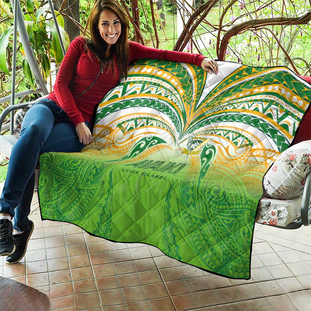 Cook Islands Rugby League Quilt Avaiki Tatau Tribal Motifs White Color - Polynesian Pride