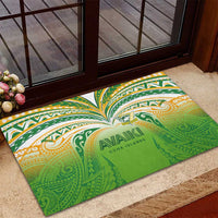 Cook Islands Rugby League Rubber Doormat Avaiki Tatau Tribal Motifs White Color - Polynesian Pride
