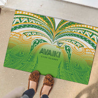 Cook Islands Rugby League Rubber Doormat Avaiki Tatau Tribal Motifs White Color - Polynesian Pride