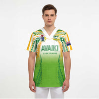 Custom Cook Islands Rugby League Scrub Top Avaiki Tatau Tribal Motifs White Color - Polynesian Pride