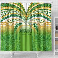 Cook Islands Rugby League Shower Curtain Avaiki Tatau Tribal Motifs White Color - Polynesian Pride