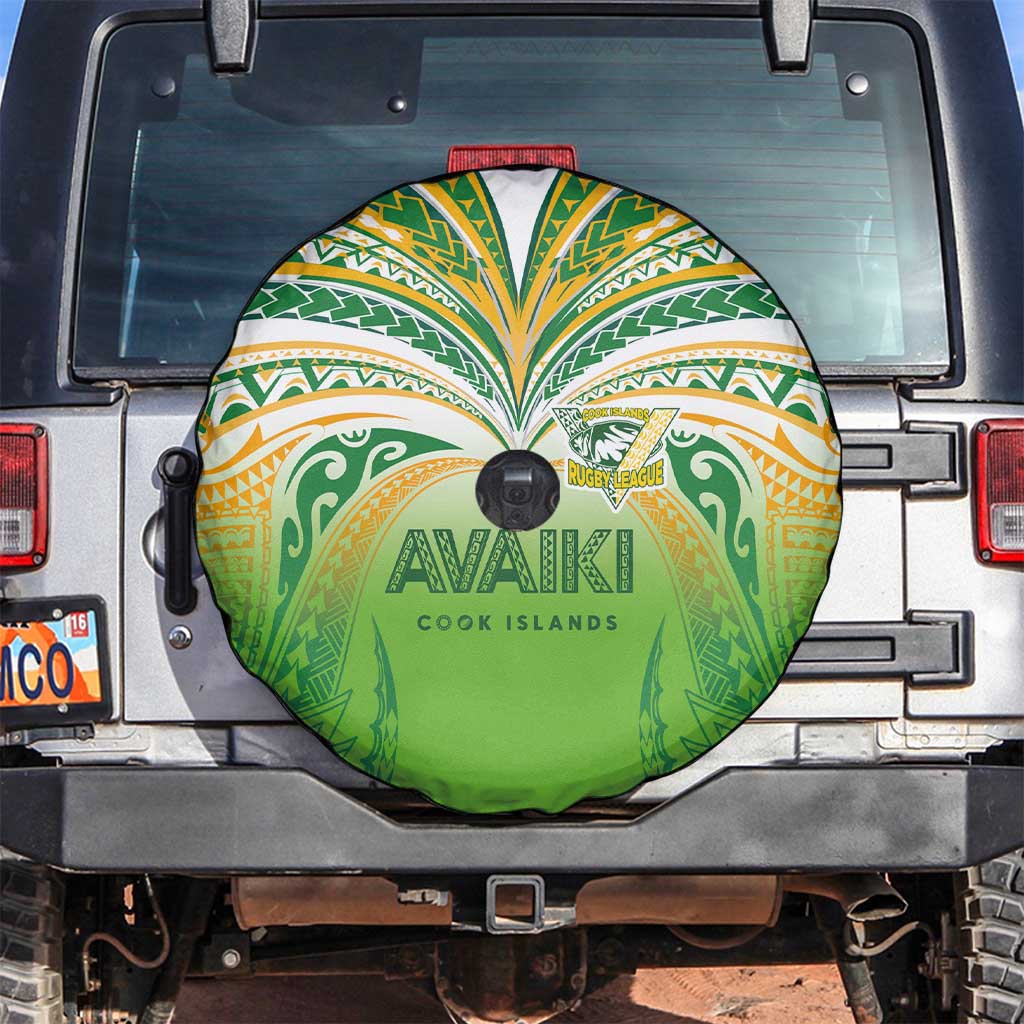 Cook Islands Rugby League Spare Tire Cover Avaiki Tatau Tribal Motifs White Color - Polynesian Pride