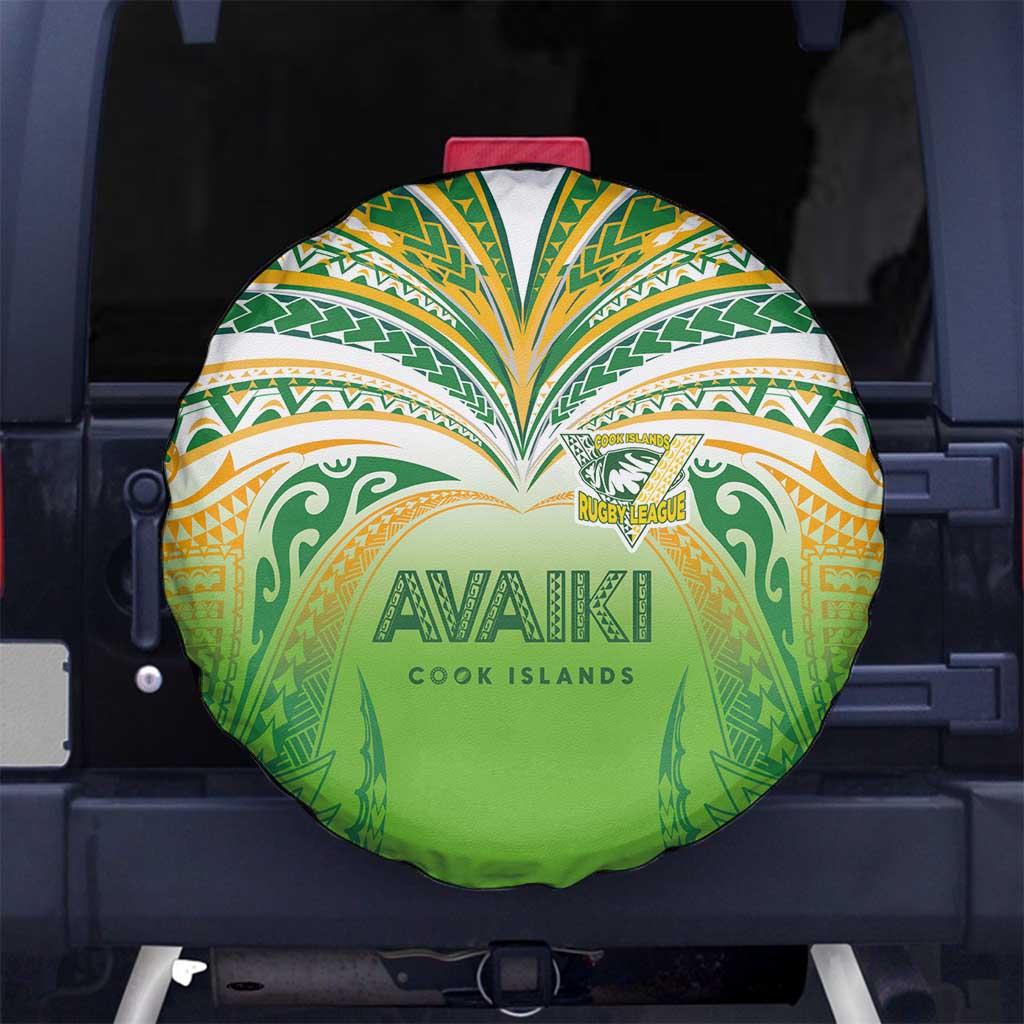 Cook Islands Rugby League Spare Tire Cover Avaiki Tatau Tribal Motifs White Color - Polynesian Pride