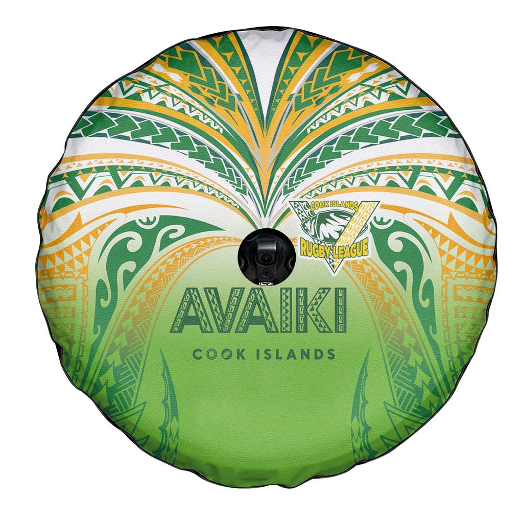 Cook Islands Rugby League Spare Tire Cover Avaiki Tatau Tribal Motifs White Color - Polynesian Pride