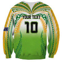 Custom Cook Islands Rugby League Sweatshirt Avaiki Tatau Tribal Motifs White Color - Polynesian Pride