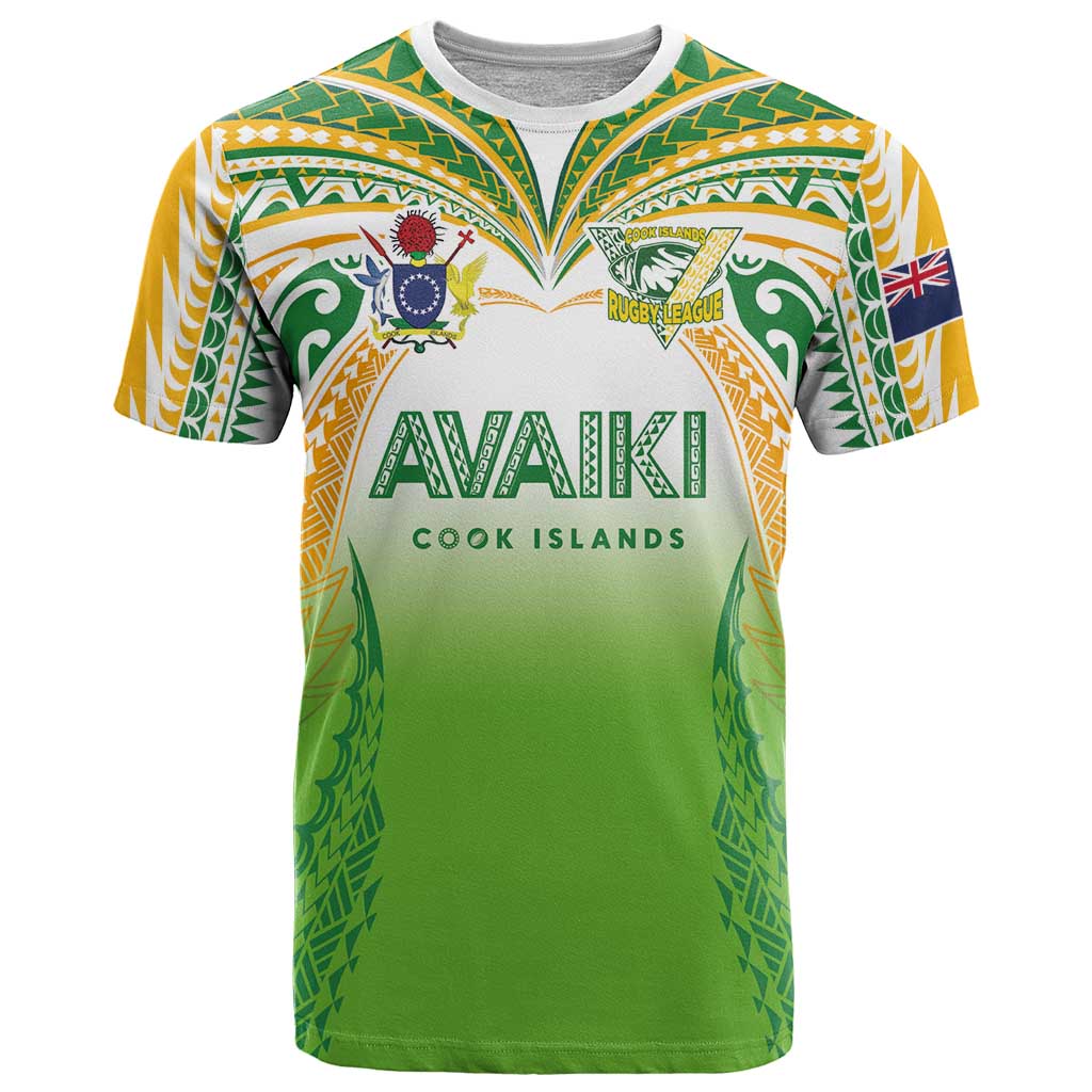 Custom Cook Islands Rugby League T Shirt Avaiki Tatau Tribal Motifs White Color - Polynesian Pride