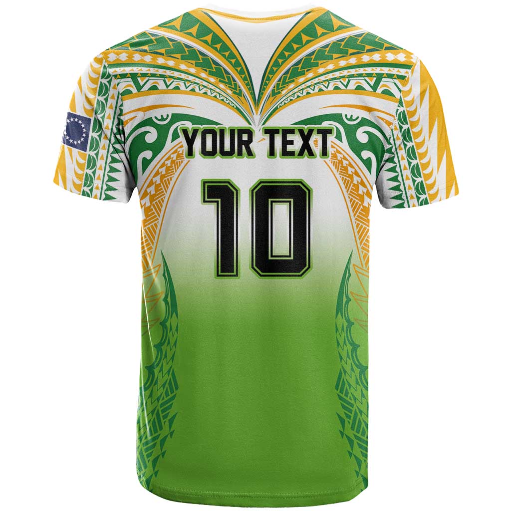 Custom Cook Islands Rugby League T Shirt Avaiki Tatau Tribal Motifs White Color - Polynesian Pride