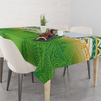Cook Islands Rugby League Tablecloth Avaiki Tatau Tribal Motifs White Color - Polynesian Pride