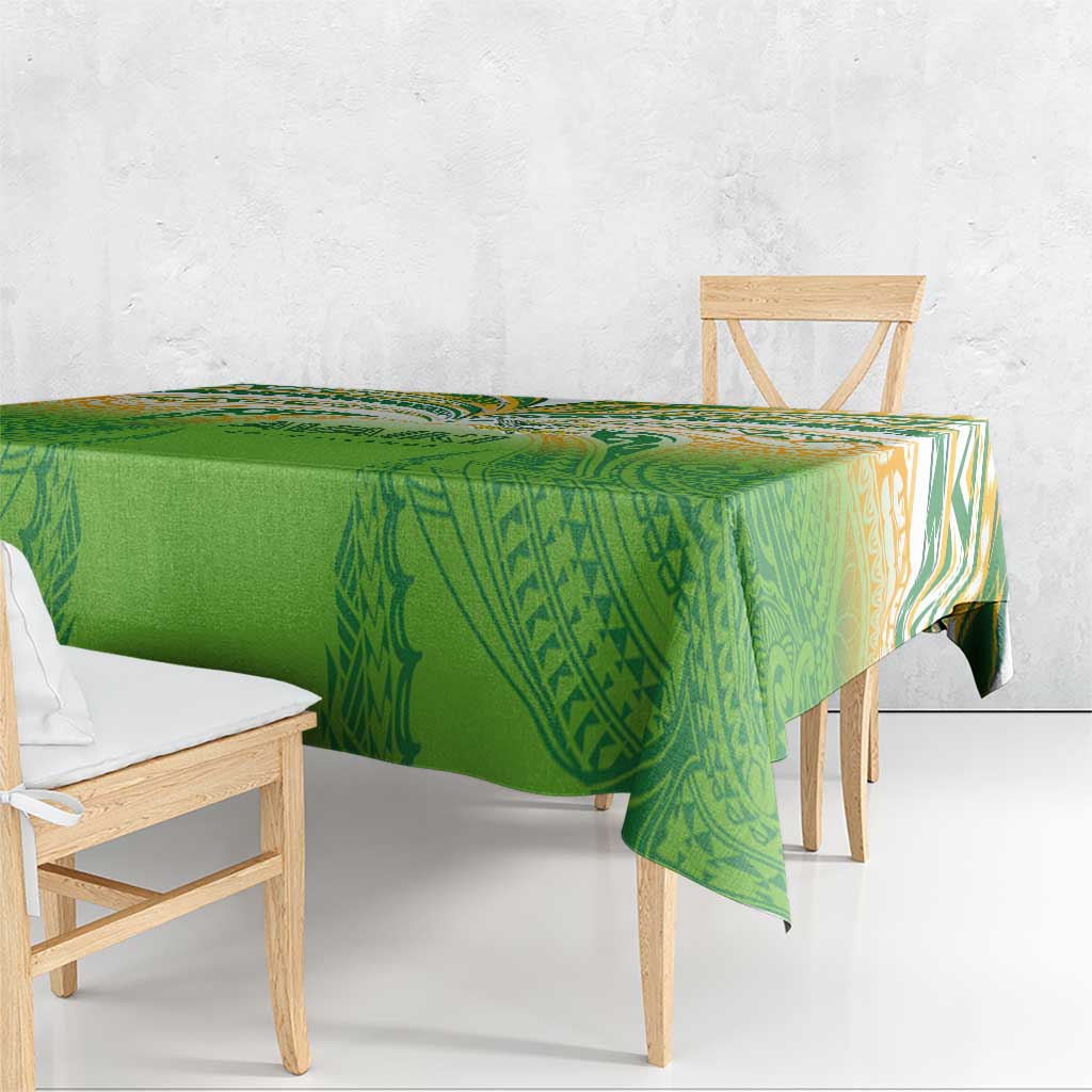 Cook Islands Rugby League Tablecloth Avaiki Tatau Tribal Motifs White Color - Polynesian Pride