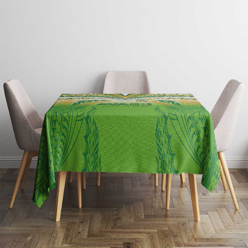 Cook Islands Rugby League Tablecloth Avaiki Tatau Tribal Motifs White Color - Polynesian Pride
