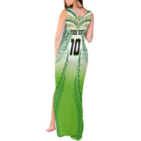 Custom Cook Islands Rugby League Tank Maxi Dress Avaiki Tatau Tribal Motifs White Color - Polynesian Pride