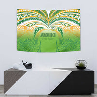 Cook Islands Rugby League Tapestry Avaiki Tatau Tribal Motifs White Color - Polynesian Pride