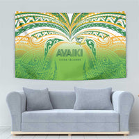Cook Islands Rugby League Tapestry Avaiki Tatau Tribal Motifs White Color - Polynesian Pride