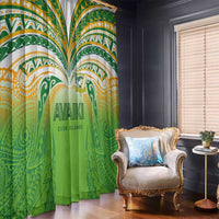 Cook Islands Rugby League Window Curtain Avaiki Tatau Tribal Motifs White Color - Polynesian Pride