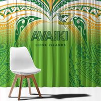 Cook Islands Rugby League Window Curtain Avaiki Tatau Tribal Motifs White Color - Polynesian Pride